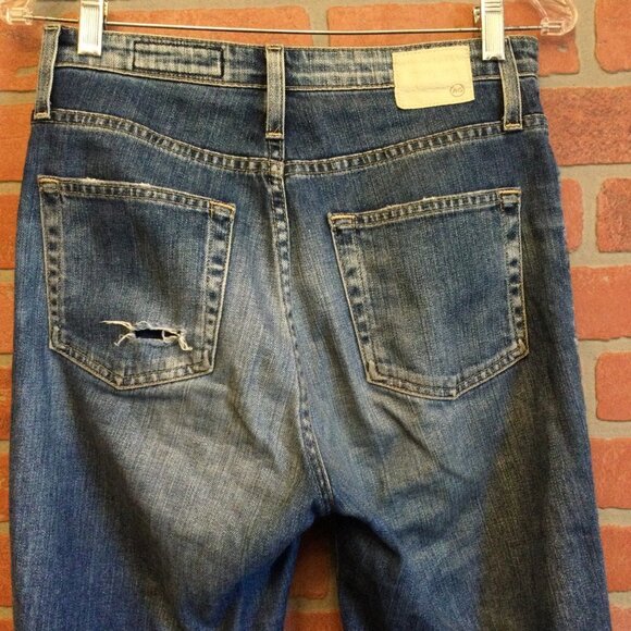 AG Adriano Goldschmied jeans 27 Phoebe high waist distressed destroyed raw hem - Picture 4 of 12